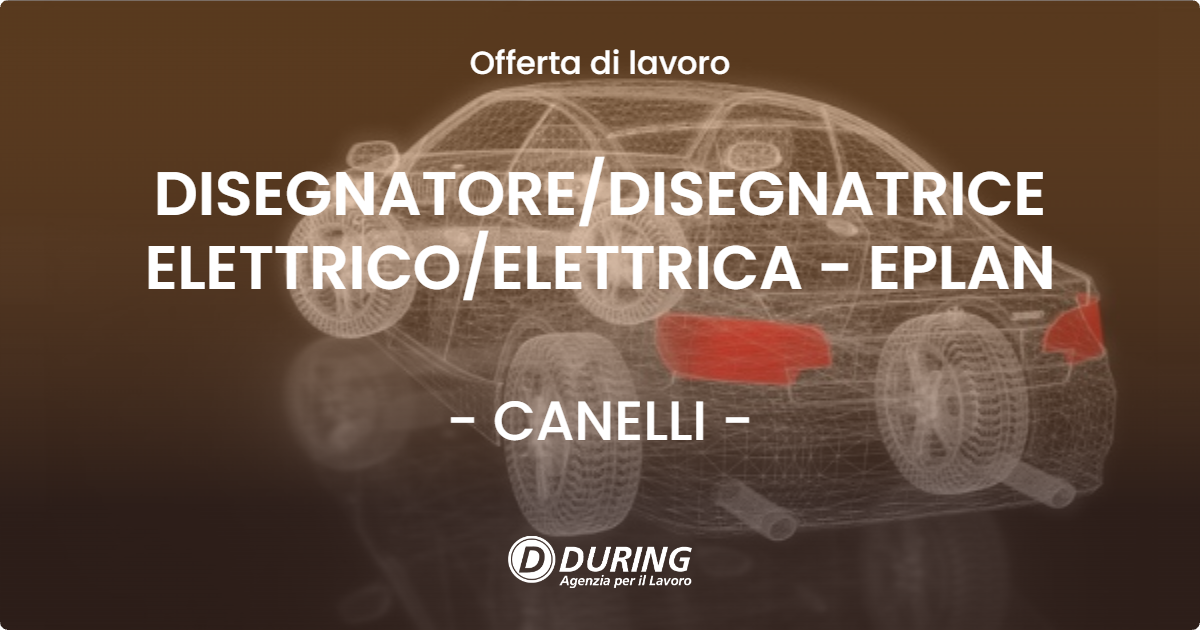 OFFERTA LAVORO - DISEGNATORE/DISEGNATRICE ELETTRICO/ELETTRICA - EPLAN - CANELLI (AT)