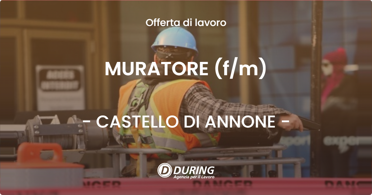 OFFERTA LAVORO - MURATORE (f/m) - CASTELLO DI ANNONE (AT)