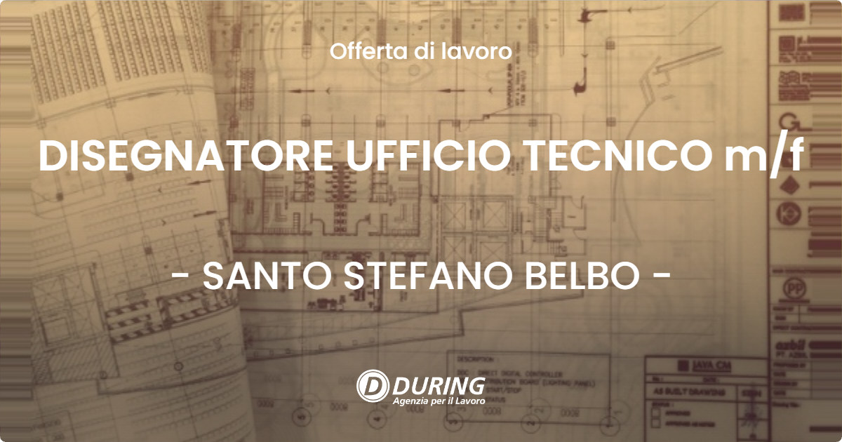 OFFERTA LAVORO - DISEGNATORE UFFICIO TECNICO m/f - SANTO STEFANO BELBO (CN)