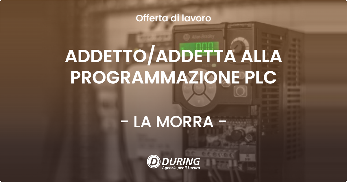 OFFERTA LAVORO - ADDETTO/ADDETTA ALLA PROGRAMMAZIONE PLC - LA MORRA (CN)