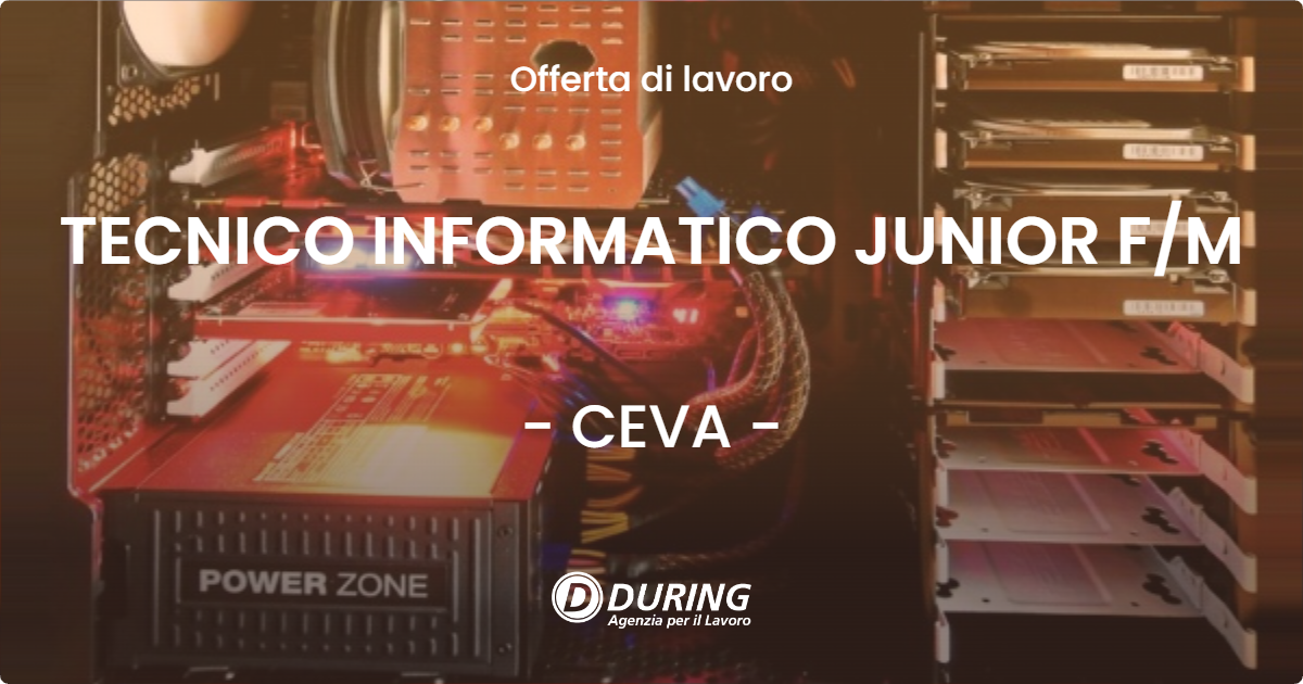 OFFERTA LAVORO - TECNICO INFORMATICO JUNIOR F/M - CEVA (CN)