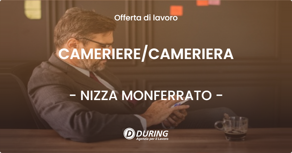 OFFERTA LAVORO - CAMERIERE/CAMERIERA - NIZZA MONFERRATO (AT)