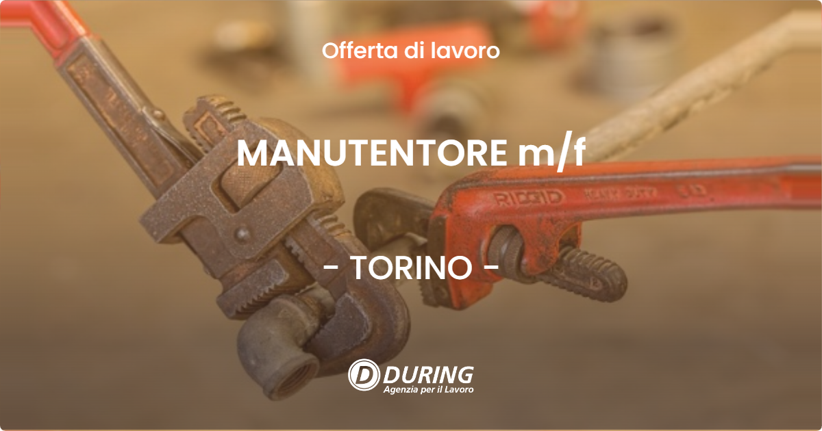 OFFERTA LAVORO - MANUTENTORE m/f - TORINO (TO)