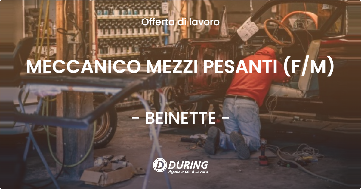 OFFERTA LAVORO - MECCANICO MEZZI PESANTI (FM) - BEINETTE