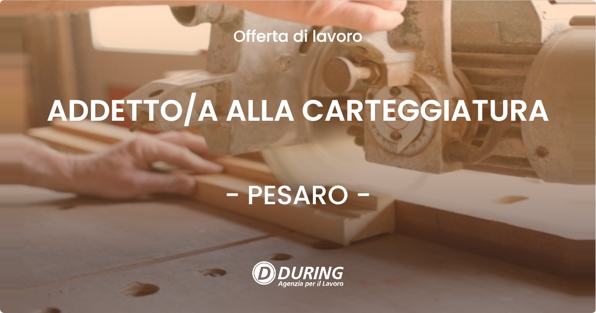 OFFERTA LAVORO - ADDETTO/A ALLA CARTEGGIATURA - PESARO (PU)