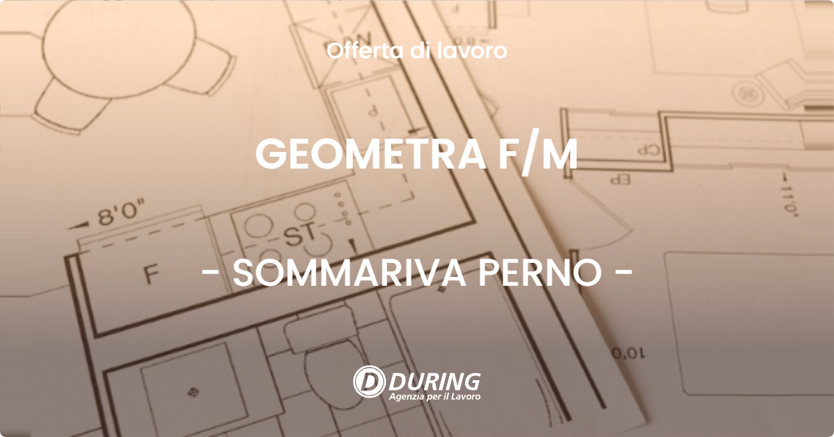 OFFERTA LAVORO - GEOMETRA F/M - SOMMARIVA PERNO (CN)