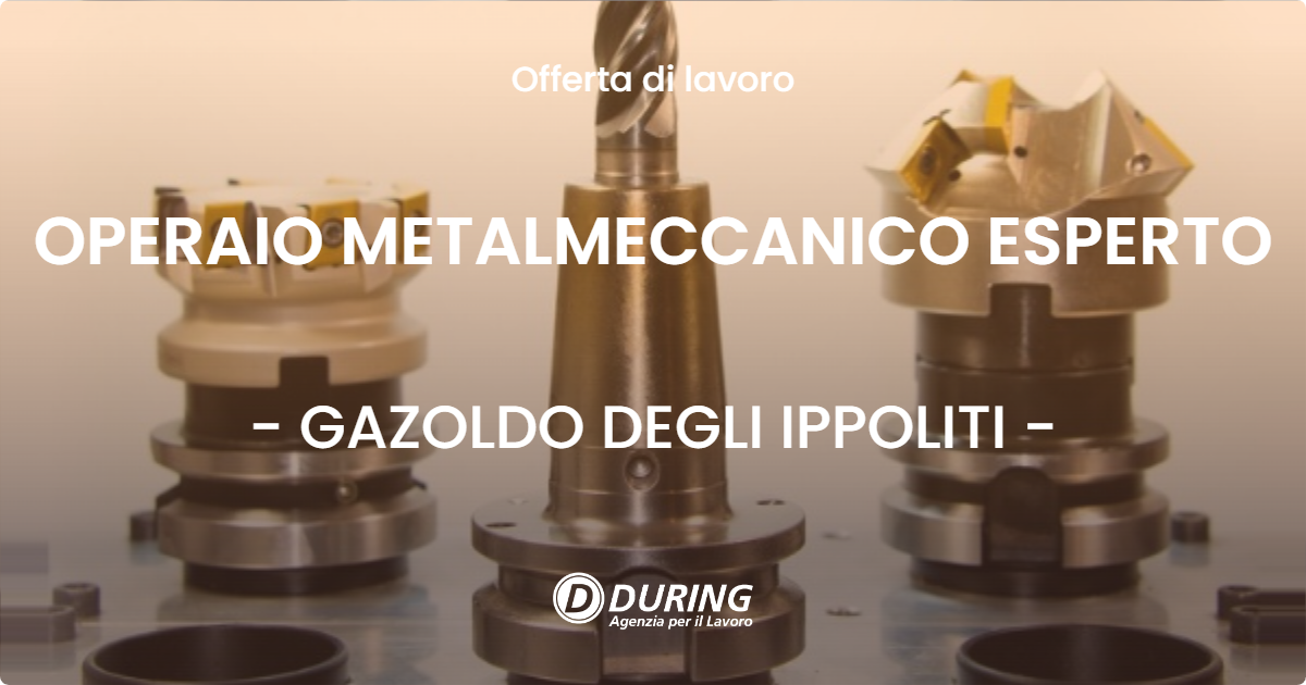 OFFERTA LAVORO - OPERAIO METALMECCANICO ESPERTO - GAZOLDO DEGLI IPPOLITI (MN)