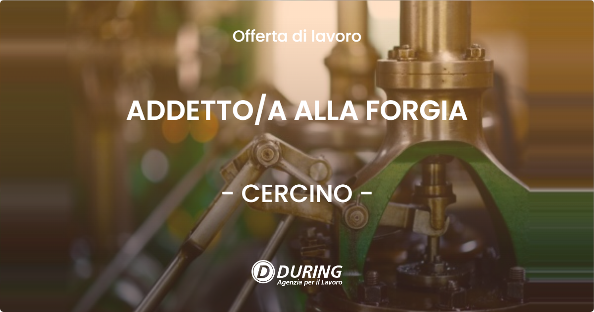 OFFERTA LAVORO - ADDETTOA ALLA FORGIA - CERCINO