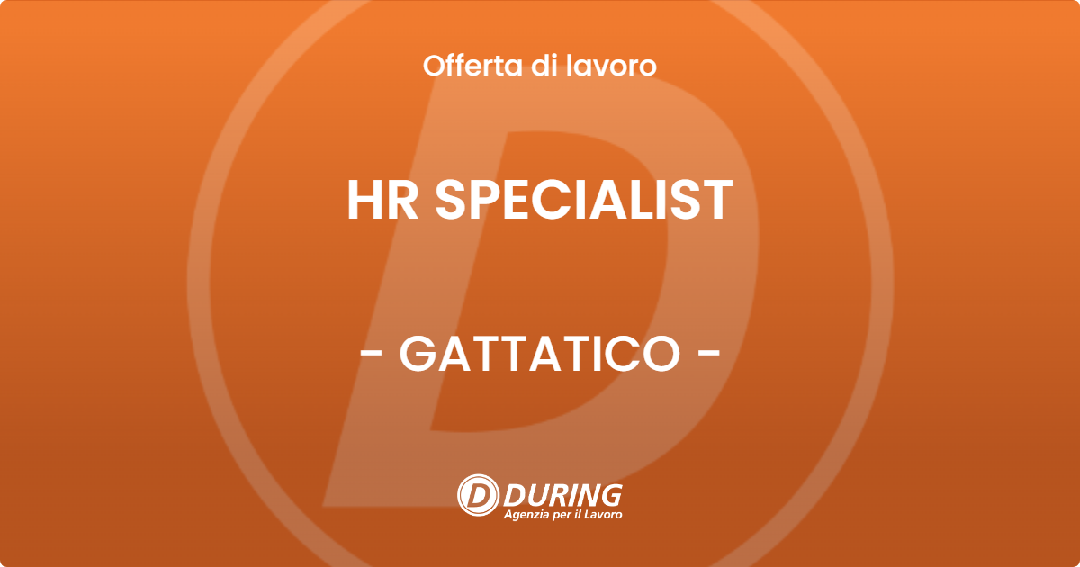 OFFERTA LAVORO - HR SPECIALIST - GATTATICO (RE)