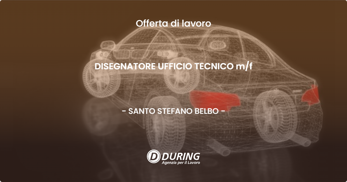 OFFERTA LAVORO - DISEGNATORE UFFICIO TECNICO m/f - SANTO STEFANO BELBO (CN)
