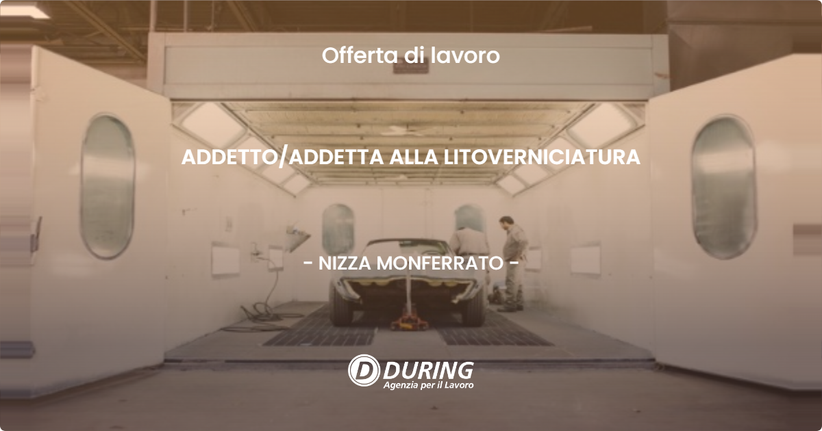 OFFERTA LAVORO - ADDETTO/ADDETTA ALLA LITOVERNICIATURA - NIZZA MONFERRATO (AT)