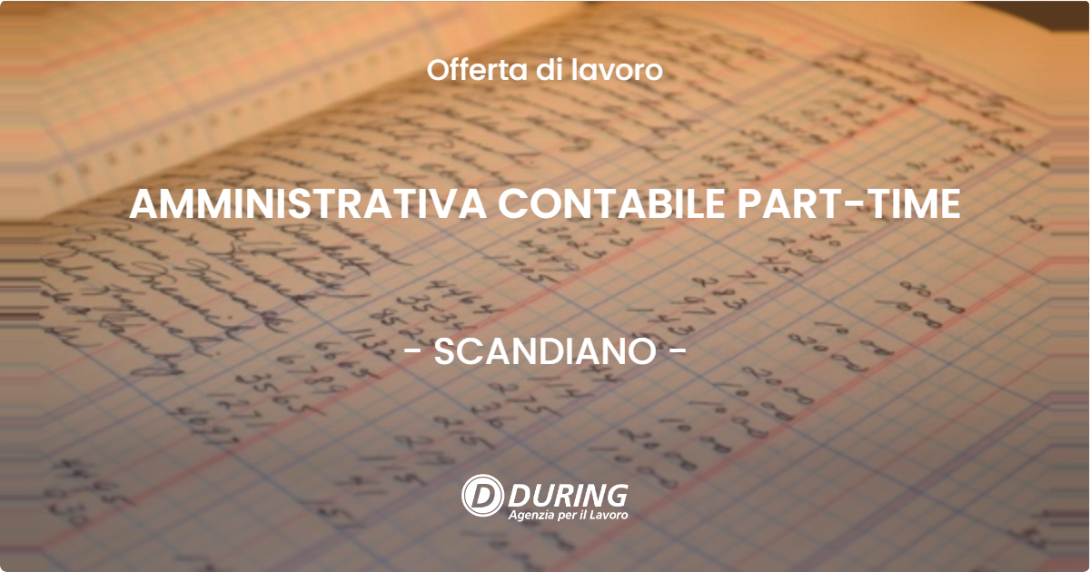OFFERTA LAVORO - AMMINISTRATIVA CONTABILE PART-TIME - SCANDIANO (RE)