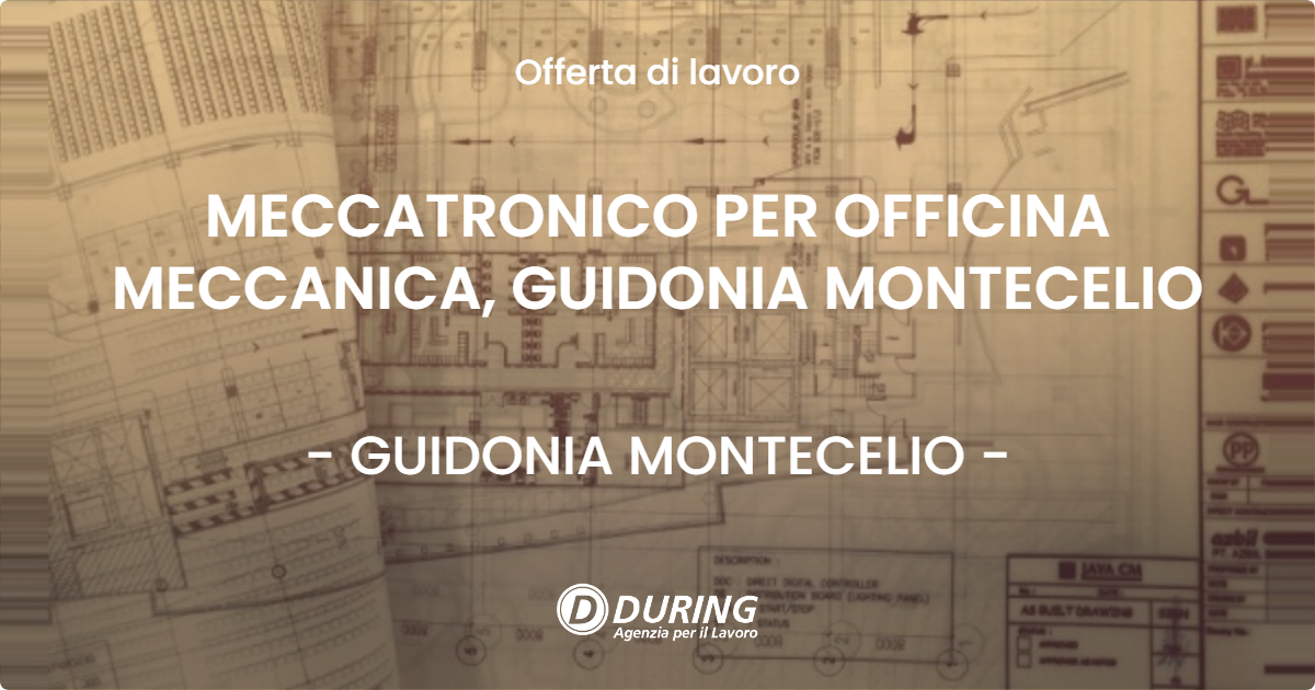 OFFERTA LAVORO - MECCATRONICO PER OFFICINA MECCANICA, GUIDONIA MONTECELIO - GUIDONIA MONTECELIO (Roma)