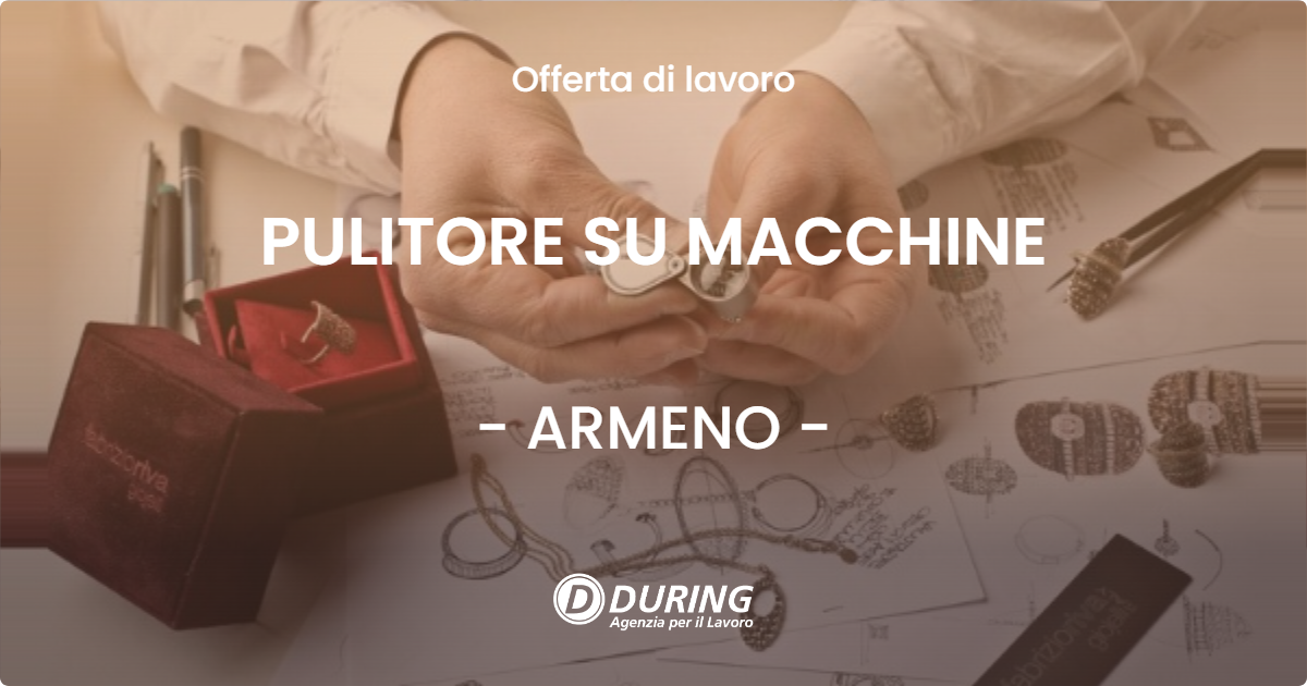 OFFERTA LAVORO - PULITORE SU MACCHINE - ARMENO (NO)