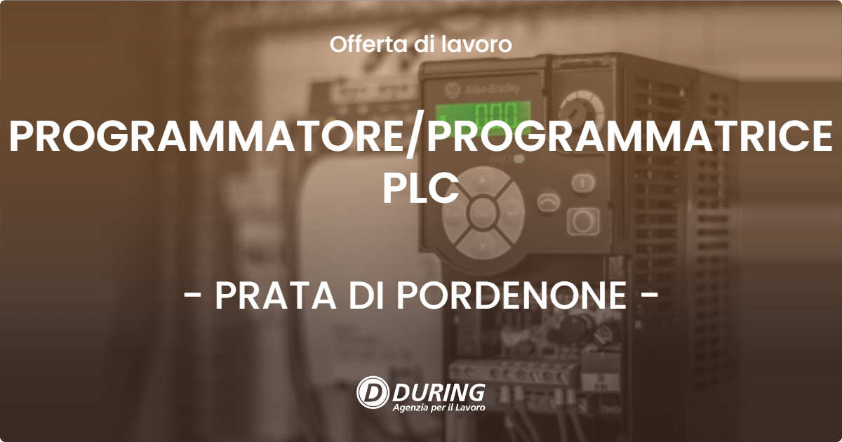 OFFERTA LAVORO - PROGRAMMATORE/PROGRAMMATRICE PLC - PRATA DI PORDENONE (PN)