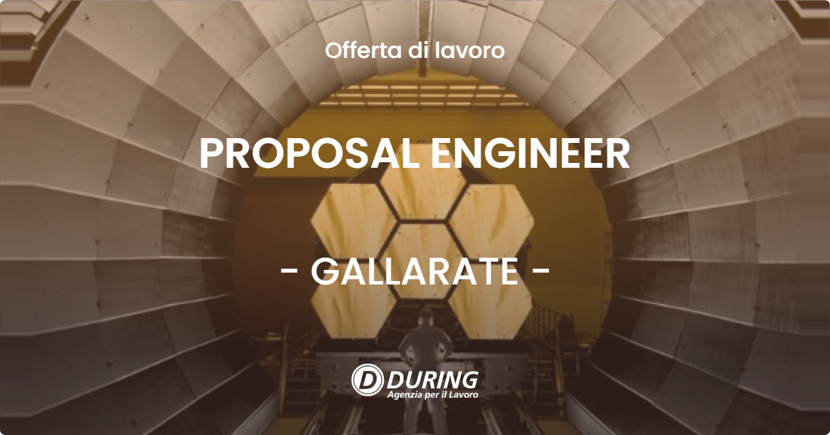 OFFERTA LAVORO - PROPOSAL ENGINEER - GALLARATE