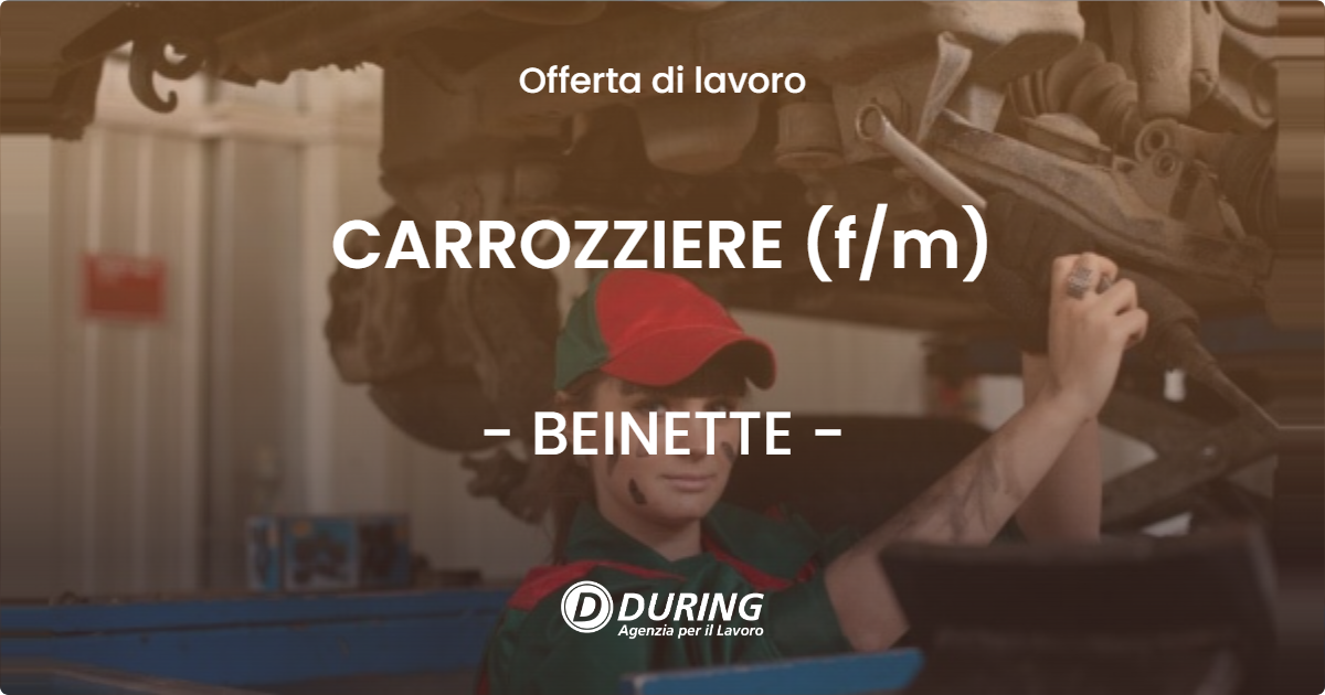 OFFERTA LAVORO - CARROZZIERE (f/m) - BEINETTE (CN)
