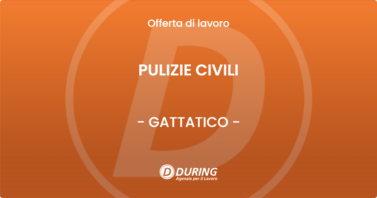 OFFERTA LAVORO - PULIZIE CIVILI - GATTATICO