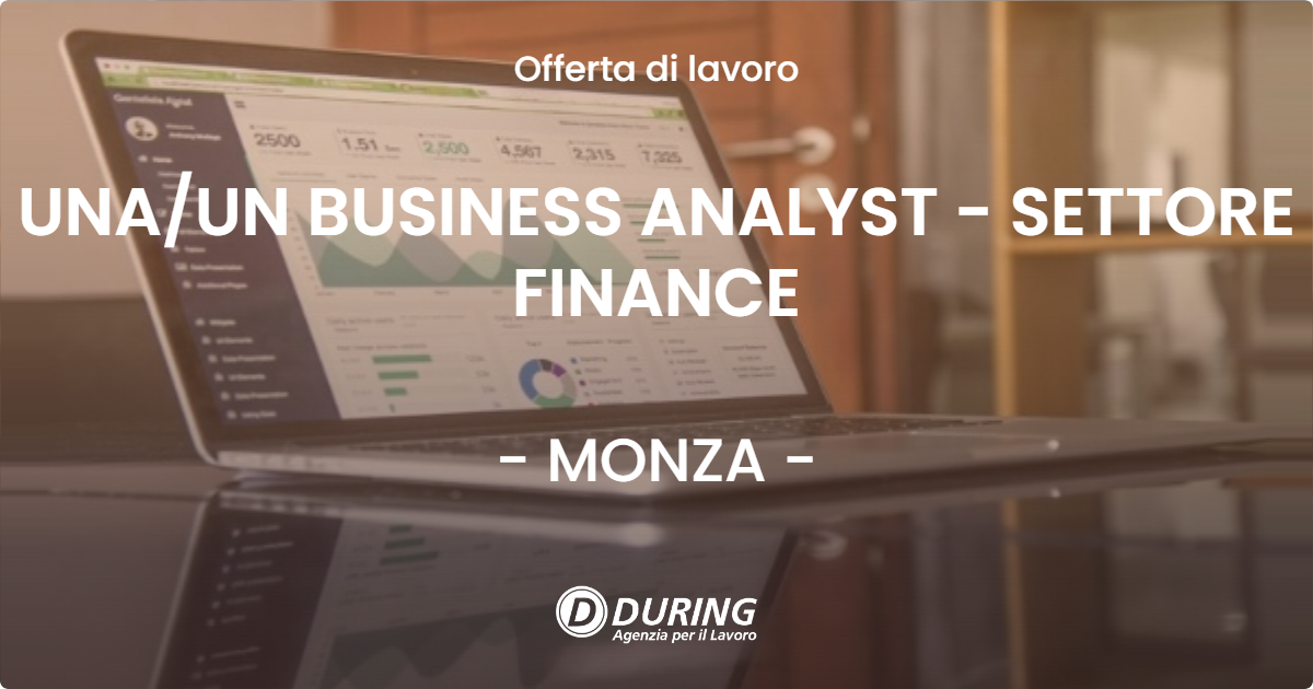 OFFERTA LAVORO - UNA/UN BUSINESS ANALYST -  SETTORE FINANCE - MONZA (MB)
