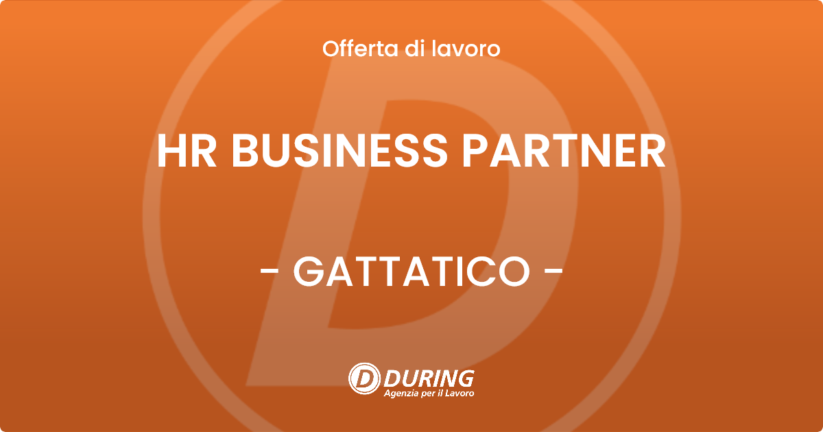 OFFERTA LAVORO - HR BUSINESS PARTNER - GATTATICO (RE)
