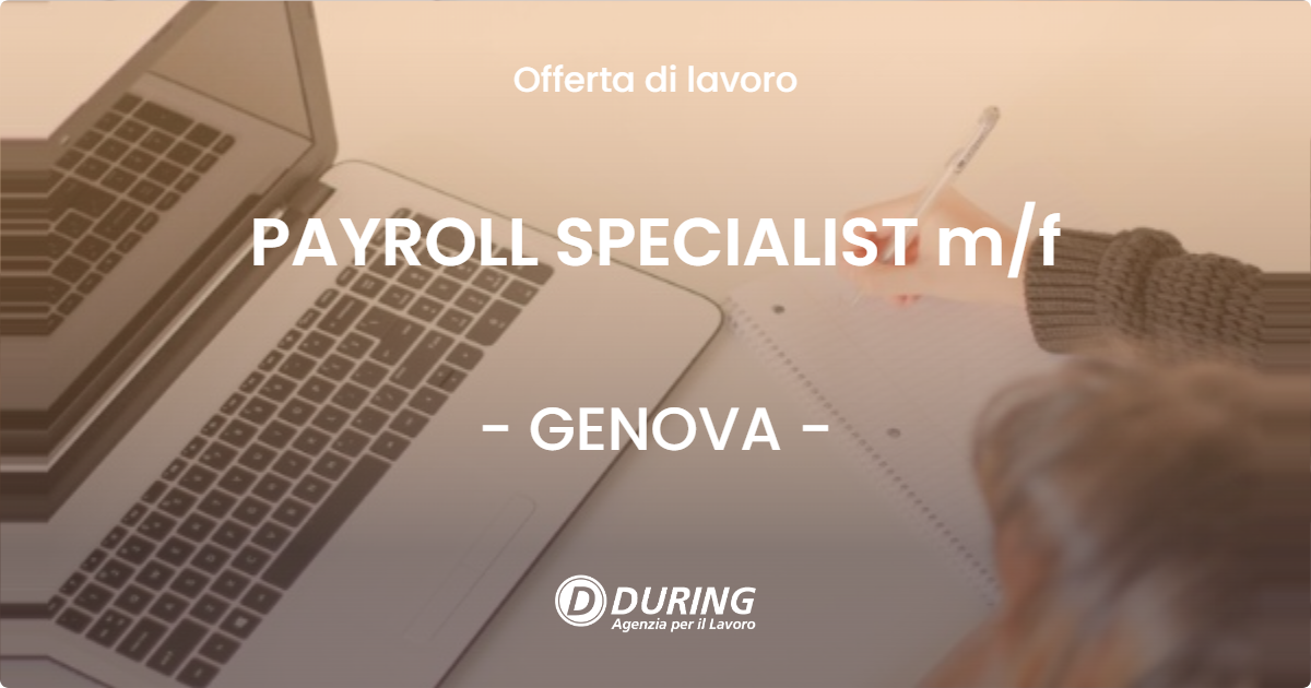OFFERTA LAVORO - PAYROLL SPECIALIST mf - GENOVA